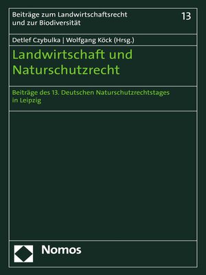 cover image of Landwirtschaft und Naturschutzrecht